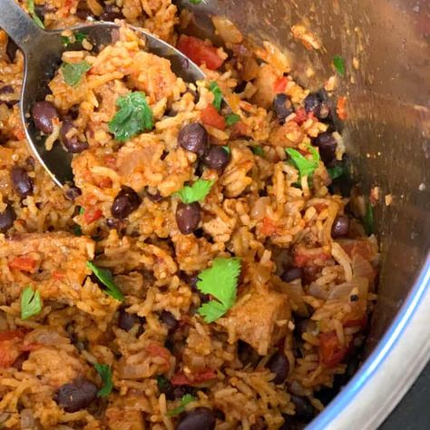 Instant Pot Pork, Rice and Beans - The Daring Gourmet Boat Meals, Instant Pot Fried Rice, Greek Meatballs Recipe, Healthy Chocolate Zucchini Bread, Instant Pot Beans, Pork And Rice, Pot Beans, Recipes Instapot, Rice And Beans Recipe