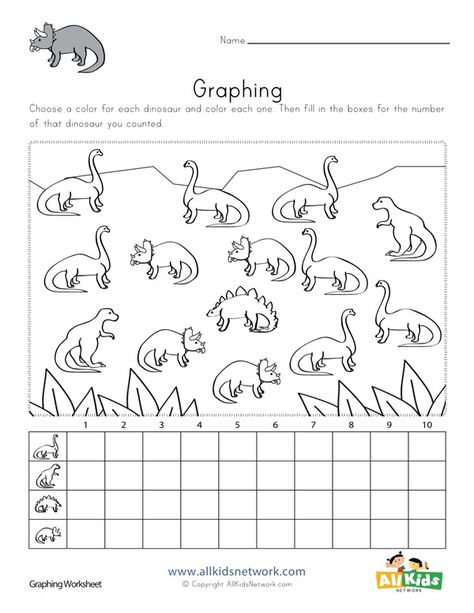 Dinosaur Graphing Worksheet | All Kids Network Dinosaur Worksheets Kindergarten, Dino Worksheets, Dinosaur Worksheets, Dinosaur Activities Preschool, Kindergarten Addition Worksheets, Graphing Worksheets, Dinosaurs Preschool, Worksheets Kindergarten, Numbers Kindergarten