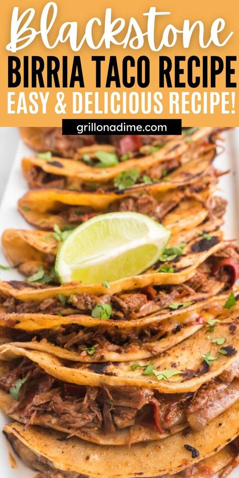 Homemade Birria Tacos, Tacos Blackstone, Birria Meat, Homemade Birria, Blackstone Recipe, Beef Shank Recipe, Outdoor Griddle Recipes, Griddle Cooking Recipes, Outdoor Cooking Recipes