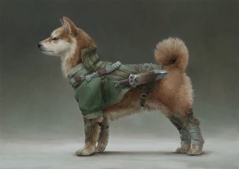 ArtStation - pet, Dapeng Chen Dog Armor Concept Art, Animal Armor, Dnd Pets, Dog Armor, Mha Au, Anthro Animals, Ranger Dnd, Summer Game, Dead Dog