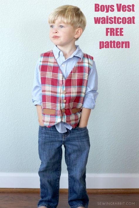 Sewing Rabbit, Infant Costume, Boys Sewing Patterns, Boys Waistcoat, Apparel Sewing, Vest Pattern Free, Vest Sewing Pattern, Toddler Vest, Trendy Sewing Projects