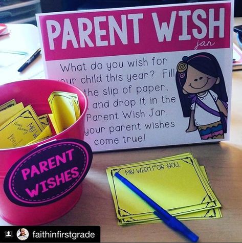 Parent Wish Jar Open House & Back to School Idea | This is the best simple parent involvement idea for the start of the school year. Click to read more about it on Instagram and get the template. IDEAS FOR MODIFYING FOR OLDER GRADES: Consider collecting the wishes by email and combining this with asking students to share their own wishes, then doing a compare/contrast activity. Open House Back To School, Wish Jar, Curriculum Night, Family Involvement, School Open House, Parent Involvement, Back To School Night, Teacher Conferences, Parent Teacher Conferences