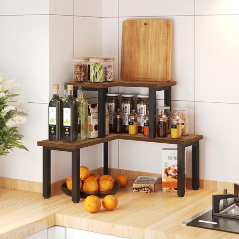 Over Sink Shelf, Small Corner Shelves, Corner Plant Shelf, Kitchen Corner Shelves, Coco Bar, Kitchen Countertop Organization, Countertop Shelf, Corner Bookshelf, Countertop Bathroom