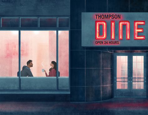 Today I’m taking you out to have lunch in our favorite place.. (as we would have one of course) Diner Drawing, Diner Illustration, Restaurant Drawing, Hotel Drawing, Diner Scene, Restaurant Illustration, Scene Couple, Busy Restaurant, Diner Aesthetic