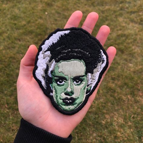 Bride of Frankenstein DIY Patch Bride Of Frankenstein Diy, Frankenstein Nails, Frankensteins Monster, Diy Patch, Horror Monsters, Frankenstein's Monster, Bride Of Frankenstein, Diy Patches, Classic Horror