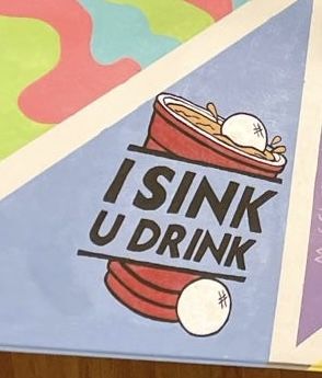 Halloween Pong Table, I Sink You Drink Beer Pong, Frat Beer Pong Table Painted, Pong Table Inspo College, Die Tables Ideas Frat, Beer Pong Designs, Frat Beer Pong Table, Frat Pong Table Painted, Table Painting Ideas College