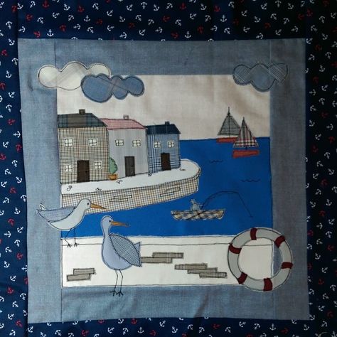 Helen Newton Applique, Easy Free Motion Quilting Designs, Helen Newton, Free Motion Embroidery Applique, Free Motion Quilting Designs, Applique Cushions, Freehand Machine Embroidery, Denim Crafts Diy, Textiles Artwork