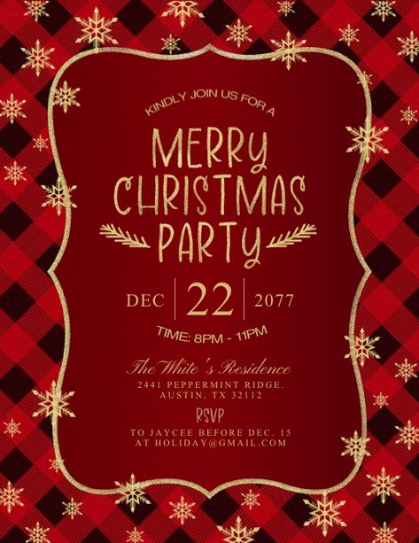 Christmas Red And Gold, Elegant Christmas Party Invitations, Fancy Christmas Party, Bike Logos Design, Elegant Christmas Party, Fancy Christmas, Christmas Gift Exchange, Christmas Invitation, Glitter Invitations