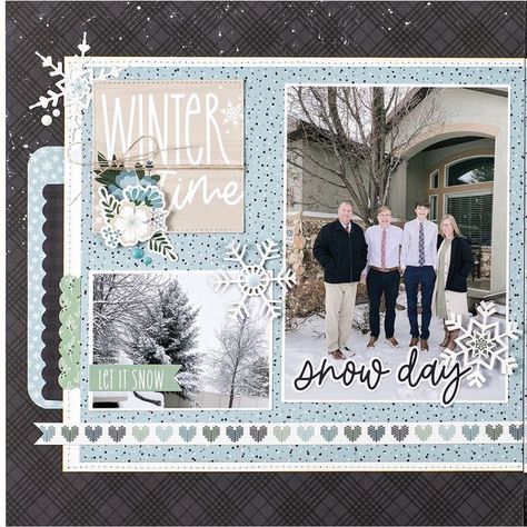 Snow Day Scrapbook Layouts, Snow Days, Winter 2022, Snow Day, Let It Snow, Scrapbook Ideas, Winter Day, Page Layout, Getting Cozy