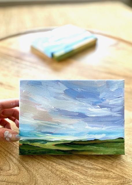 Sky Landscape Painting, Paint With Acrylics, Acrylic Painting Inspiration, Landscape Painting Tutorial, Painting Demo, Landscape Paintings Acrylic, Learn How To Paint, Homeschool Art, Canvas Painting Diy