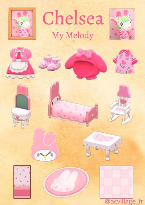 Acnh Cutecore Villagers, Sanrio Animal Crossing Codes, Acnh Furniture, Animal Crossing Kawaii, Acnh Items, Animal Crossing Amiibo Cards, Pink Island, Animal Crossing 3ds, Animal Crossing Funny