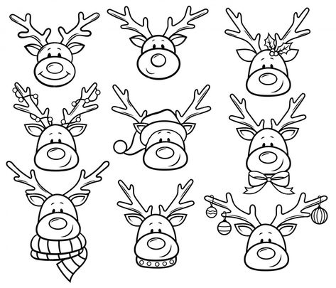 Christmas Deer Decorations, Reindeer Drawing, Deer Theme, Cartoon Reindeer, Happy New Year Design, Christmas Balls Decorations, Cute Reindeer, Deer Decor, Christmas Card Art