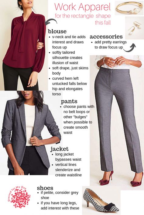 Styling the Rectangle Shaped Body for Fall - Dressed for My Day Body Shape Outfits, Rectangle Body Shape Fashion, Rectangle Body Shape Outfits, Dressed For My Day, Rectangle Body Shape, Outfits Female, Friday Outfit, Body Outfit, Corporate Outfits