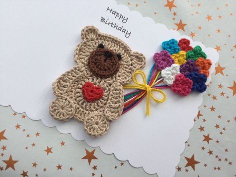 Crochet Cards, Heart Crochet, One Year Birthday, Bday Cards, Birthday Cards Diy, Crochet Handmade, Special Cards, Girlfriend Boyfriend, Cute Crafts