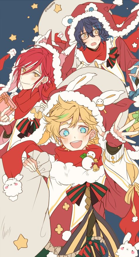 Marry Christmas Wallpaper, Anime Christmas, Hand Drawing Reference, Cute Christmas Wallpaper, Star Character, Christmas Icons, Anime Fnaf, Christmas Drawing, Ensemble Stars