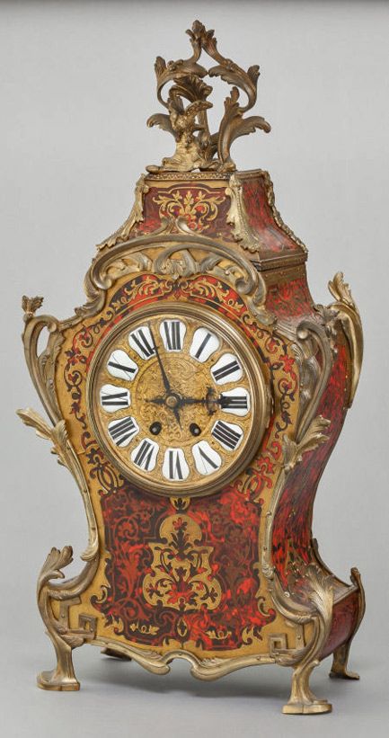 french-boulle-clock-433x821 Antique Wall Clocks, Big Clocks, Clock Design Ideas, Art Deco Clock, Classic Clocks, Antique Aesthetic, Gothic Furniture, Old Clocks, Mantel Clocks