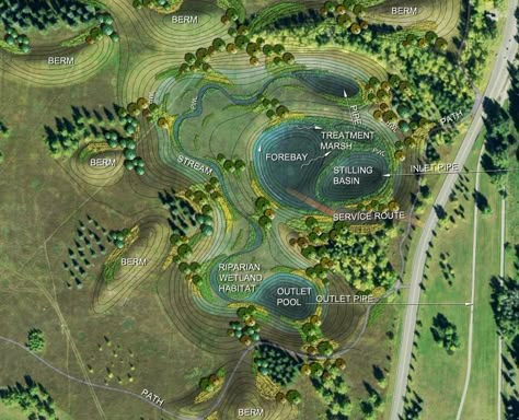 Water Catchment Architecture, Wetland Park Masterplan, Wetland Landscape Design, Wetland Design, Sponge City, Landscape Diagram, Landscape Architecture Plan, Floating Architecture, Wetland Park