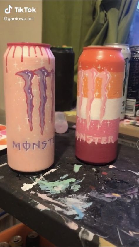 Pride Room Decor Diy, Pip Quintana, Monster Cans Diy, Monster Room, Monster Decorations, Monster Crafts, Monster Energy Drink, Indie Room Decor, Kraf Diy