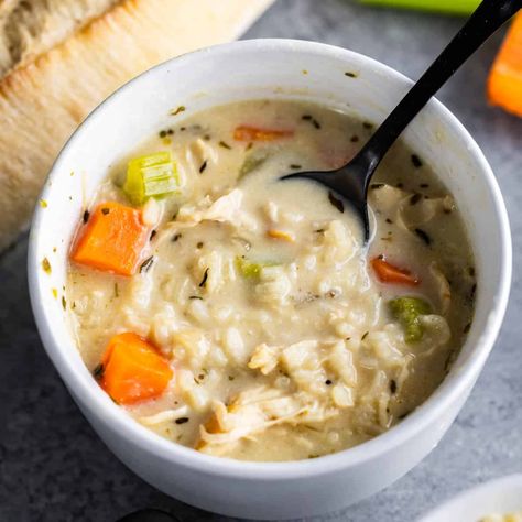 Mom's Chicken and Rice Soup - The Stay At Home Chef Creamy Chicken Noodle, Chicken Noodle Soup Crock Pot, Creamy Chicken Noodle Soup, Chicken Noodle Soup Easy, Sally's Baking, Soup Dish, Wild Rice Soup, Chicken Noodle Soup Homemade, Noodle Soup Recipes