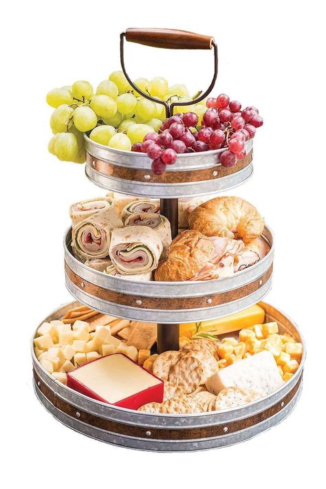 10 Outdoor Party Ideas - How to Throw a Backyard Party Tray Food Ideas, Outdoor Party Food, 3 Tier Tray, Tiered Serving Stand, Christmas Appetizers Easy, Serving Stand, Party Food Platters, Party Trays, Party Platters