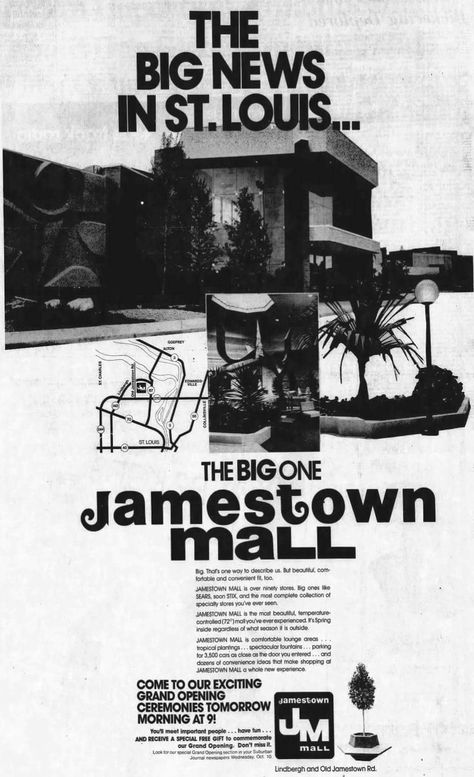 Jamestown Mall opens, 1973 Abandoned Malls, My Hood, St Louis Missouri, St Louis Mo, Great Memories, Back In The Day, Memory Lane, Childhood Memories, St Louis