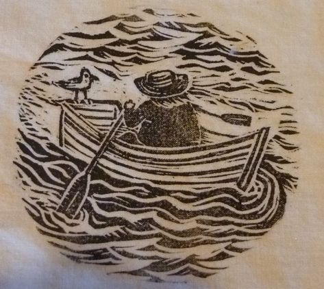 Linocut row boat stamp | Flickr - Photo Sharing! Rowing Boat Tattoo, Rowboat Tattoo, Row Boat Tattoo, Row Boat Drawing, Boats Tattoo, Fishing Logos, Boat Tattoo, Literary Tattoos, Boat Drawing