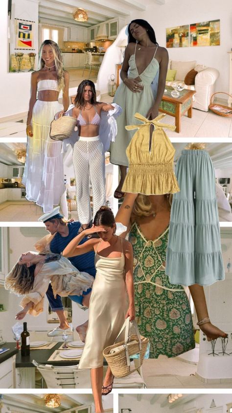 Mama Mia Outfits, Mamma Mia Style, Santorini Party, Mamma Mia Outfits, Greece Fits, Greece Outfit, Greece Trip, Greece Summer, Paris Fashion Week Street Style