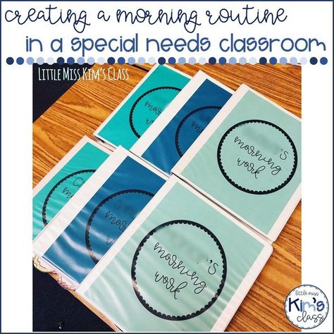 Morning Binder Special Education, Classroom Morning Routine, Morning Routine Tips, Kindergarten Homework, Asd Classroom, Work Binder, High School Special Education, Kindergarten Special Education, Life Skills Classroom