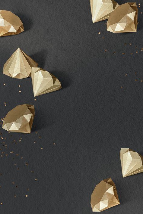 Gold paper craft textured diamond patterned template | free image by rawpixel.com / wan Jewel Background, Diamond Graphic Design, Jewellery Background, Diamond Wallpapers, Diamond Poster, Diamond Card, Gold And Black Wallpaper, Diamond Graphic, Diamond Background