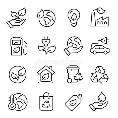 Nature And Environment, Environment Logo, Environment Protection, Ecology Design, Free Icon Set, Line Art Illustration, Minimalist Icons, Simple Icon, Vector Art Illustration