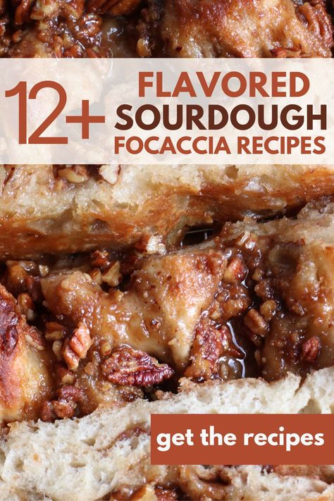 Sourdough Garlic Bread Foccacia Recipe, Faccocia Recipe Sourdough, Sourdough Foccacia Recipe With Discard, Sourdough Flavor Ideas, Focaccia Bread Flavors, Sourdough Discard Recipes Focaccia, Sourdough Ficcotia Bread Recipe, Focaccia Bread Sourdough, Focaccia Dessert