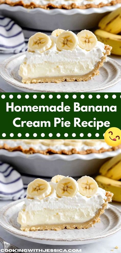 Need a quick and delicious treat? This Banana Cream Pie is a breeze to prepare, making it an ideal choice for busy weeknights. It’s a family-friendly dessert that brings smiles all around the table. Homemade Banana Cream Pie, Banana Cream Pie Recipe, Banana Pie, Cream Pie Recipes, Banana Dessert, Banana Cream Pie, Dessert Options, Dessert Lover, Homemade Vanilla