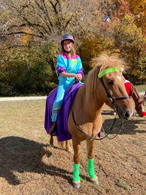 Horse And Rider Costumes Diy Easy, Horse Fancy Dress, 80s Aerobics, Horse Shoot, 80’s Hair, Horse Halloween Costumes, Horse Halloween, Halloween Horse, Horse Costume