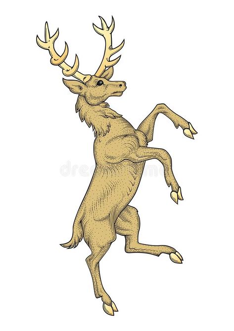 Stag Illustration, Roman Armour, Family Crest Symbols, White Aesthetic Photography, Stag Tattoo, Medieval Artwork, Allen Solly, Deer Tattoo, White Deer