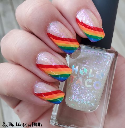 Summer Nail Ideas 2023, Umbre Nails, Rainbow Nail Art Designs, Pride Nails, Flag Nails, Red Nail Art Designs, Rainbow Nails Design, Pink Nail Art Designs, Rainbow Nail Art