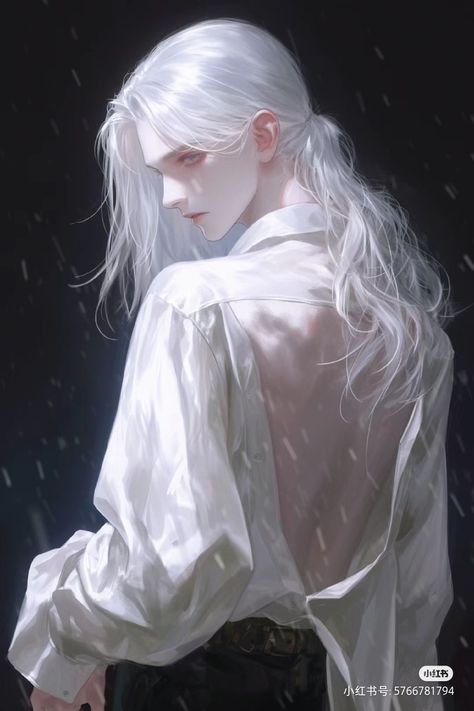 Anime White Hair Boy, Long White Hair, Anime Boy Hair, Vampire Boy, Character Inspiration Male, Vampire Art, Spirited Art, Arte Sketchbook, 판타지 아트