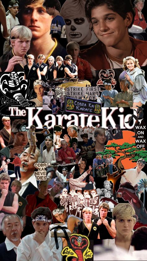 Wallpaper karate kid for life Wallpaper Karate, Karate Kid 1, Cobra Kai Wallpaper, Kids Collage, The Karate Kid 1984, Karate Kid Cobra Kai, Kid Cobra, Ralph Macchio, Collage Poster