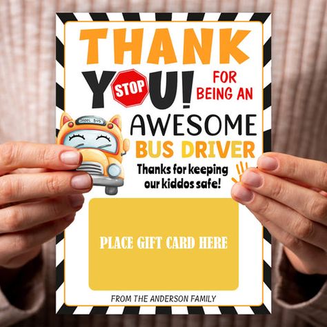 Bus Driver Appreciation Printable Free, Bus Appreciation, School Bus Driver Appreciation, Bus Driver Appreciation, Bus Driver Gift, Bus Driver Gifts, Appreciation Printable, Appreciation Thank You, School Theme