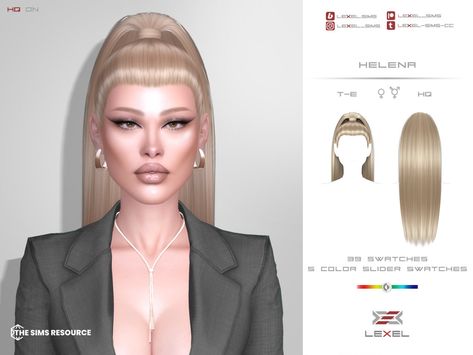 The Sims Resource - Helena - hairstyle The Sims Resource Hair, Ts4 Hair, Cc Hair, Pelo Sims, Sims 4 Expansions, Female Hair, All Hairstyles, Los Sims, Sims Hair