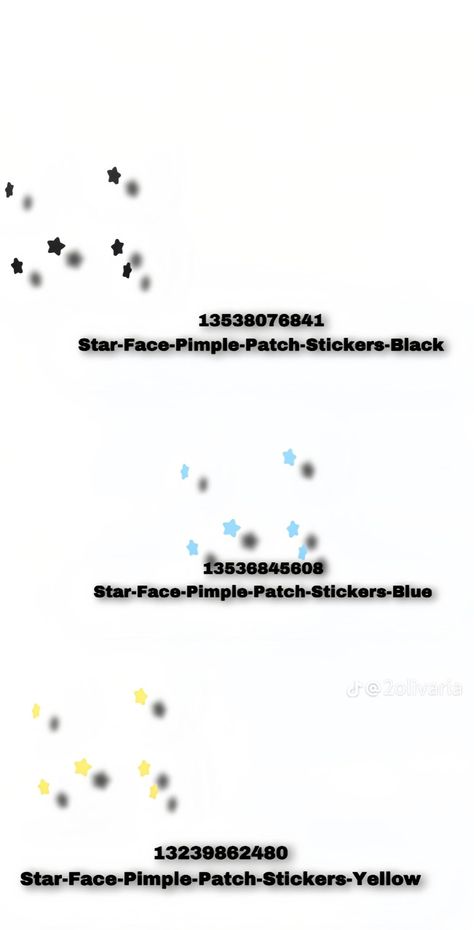 Bib Codes Berry Ave, Star Face Codes Bloxburg, Berry Avenue Star Patches Codes, Berry Ave Pimple Patch Code, Pimple Patches Berry Avenue Codes, Berry Avenue Pimple Patches, Berry Avenue Codes Face Stars, Codes For Berry Ave Decals, Star Pimple Patches Roblox Code