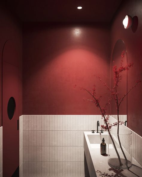 Life Is Art, Restaurant Bathroom, Art Live, Natural Bathroom, Villa House, Small Toilet, Bathroom Red, Arch Design, Bathroom Design Inspiration