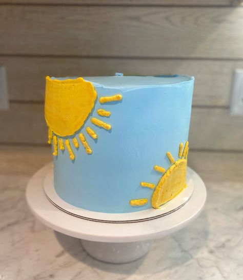 here comes the ☀️ . . . #babyshowercake #boybabyshower #herecomesthesun☀️ #clintonnc🍰🍓 #sampsoncounty Here Comes The Son Diaper Cake, Yellow Smash Cake, Yellow Baby Shower Cake, Here Comes The Son Cake, Baby Shower Gender Reveal Cake, Baby Shower Sheet Cakes, Sun Cake, Cake Yellow, Sunshine First Birthday