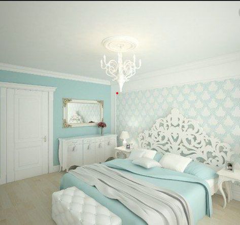 17 Teal Bedroom Ideas That Will Inspire You - EatHappyProject Decorating Ideas For The Home Bedroom, Light Teal Bedroom, Turquoise Teen Bedroom, Turquoise Bedroom Decor, Teal Bedroom Walls, Tiffany Blue Bedroom, Aqua Bedrooms, Vintage Decorating Ideas, Teal Rooms