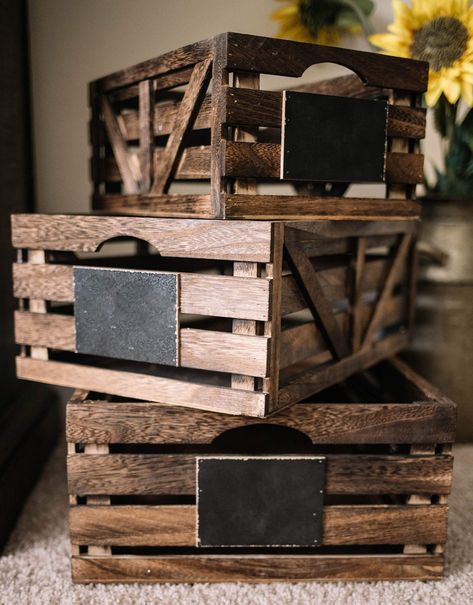 Basket Centerpieces, Rustic Wooden Box, Wine Crate, Wooden Basket, Rustic Bathroom Decor, Crate Storage, Wood Crates, Wooden Crates, Rustic Bathroom