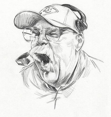 Dave Malan, Christian Okoye, Derrick Thomas, Go Chiefs, Cityscape Drawing, Drawing Cartoon Faces, 얼굴 그리기, Expressionist Art, Face Sketch