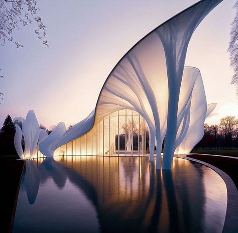 Beauty Of Earth, Pavilion Architecture, Famous Architecture, Parametric Architecture, Architecture Concept Drawings, Architecture Design Concept, Organic Architecture, Unique Architecture, Futurism