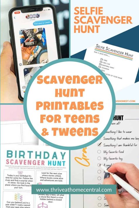 Scavenger Hunt Printables For Teens and Tweens - Thrive at Home Classroom Scavenger Hunt Middle School, Neighborhood Scavenger Hunt For Teens, Picture Scavenger Hunt For Teenagers, Scavenger Hunt Ideas For Teens Outdoor, Middle School Scavenger Hunt, Teenage Scavenger Hunt, Scavenger Hunt Ideas For Teens, Teen Scavenger Hunt, Picture Scavenger Hunts