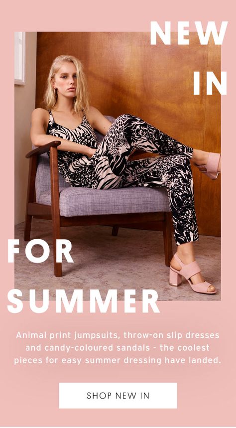 New In For Summer Email Design Inspiration Creative, Email Layout, Banner Design Layout, Simple Summer Dresses, Email Design Inspiration, Fashion Layout, Email Marketing Design, Email List Building, Email Marketing Campaign