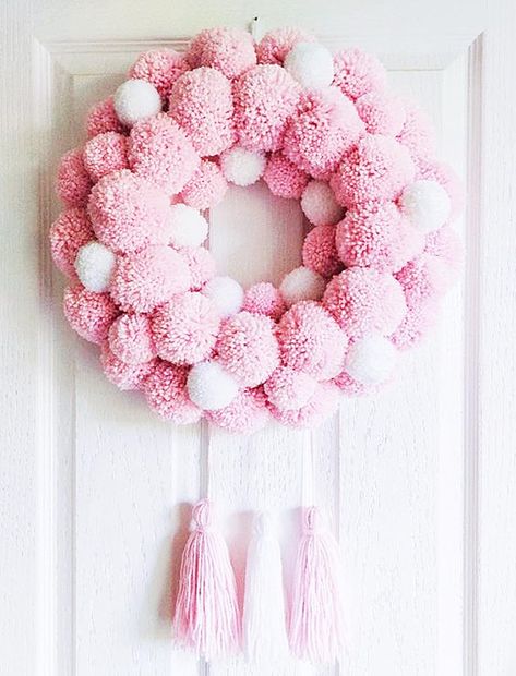 PRICES MAY VARY. 🎯【Material】--Get into the holiday spirit with our romantic pom-pom wreath! Made from yarn fiber, the front door wreath for valentines day is perfect for adding a touch of festive cheer to your home. 🎯【Valentines Decor】--The pink wreath for Valentine's Day home decoration features cute pom pom balls and bright pink/red colors, creative and unique, helping create a romantic atmosphere for your dating. 🎯【Widely Applied】--The pom pom wreaths are wonderful to decorate any place of Pom Pom Valentine Craft, Pink Pom Pom Christmas Wreath, Anthropologie Pom Pom Wreath, Valentines Yarn Wreath, Pom Pom Wreath Valentines Day, Heart Pom Pom, Front Door Pink, Valentine Craft Decorations, Office Decor For Women