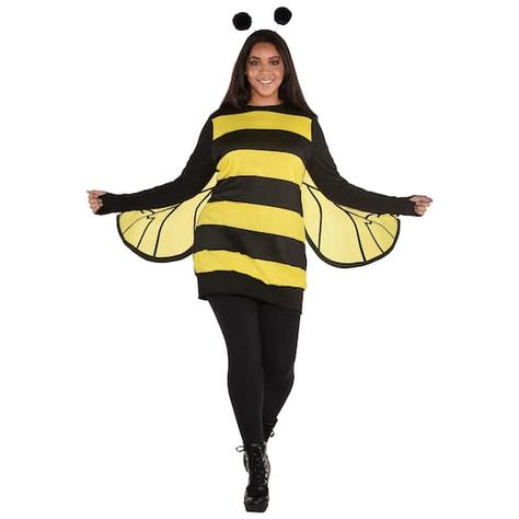 Queen Bee Costume, Bumble Bee Costume, Halloween Costume Design, Black Tunic Dress, Bee Costume, Bee Dress, Striped Tunic, Halloween Costume Accessories, Costume Themes